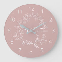 Blush Dusty Pink Modern Script Girl Monogram Name