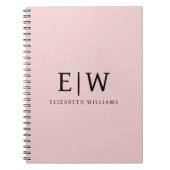 Blush Dusty Pink Modern Script Girl Monogram Name Notizblock (Vorderseite)