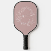 Blush Dusty Pink Modern Script Girl Monogram Name Pickleball Schläger (Vorderseite)
