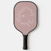Blush Dusty Pink Modern Script Girl Monogram Name Pickleball Schläger (Rückseite)