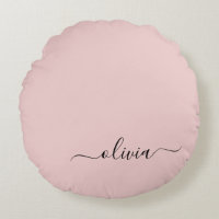 Blush Dusty Pink Modern Script Girl Monogram Name