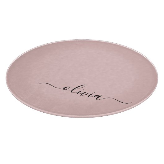 Blush Dusty Pink Modern Script Girl Monogram Name Schneidebrett (Ecke)