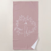 Blush Dusty Pink Modern Script Girl Monogram Name Strandtuch (Vorderseite)