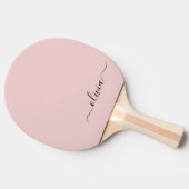 Blush Dusty Pink Modern Script Girl Monogram Name Tischtennis Schläger (Seitenansicht)