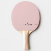 Blush Dusty Pink Modern Script Girl Monogram Name Tischtennis Schläger (Vorderseite)