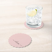 Blush Dusty Pink Modern Script Girl Monogram Name Untersetzer (Vor Ort)