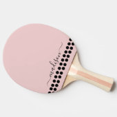 Blush Dusty Pink Modern Script Monogram Name Tischtennis Schläger (Seitenansicht)