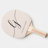 Blush Dusty Pink Moderne Script Monogram Name Girl Tischtennis Schläger (Seitenansicht)