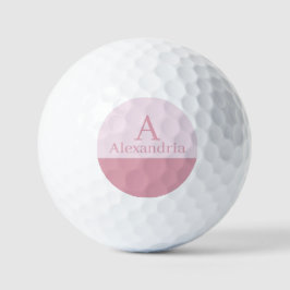 Blush Dusty Pink Monogram Initial Name Minimal Golfball