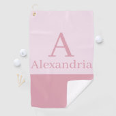 Blush Dusty Pink Monogram Initial Name Minimal Golfhandtuch (Insitu)