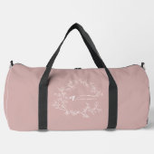 Blush Dusty Pink Monogram Name Girl Script Sports Duffle Bag (Vorderseite)