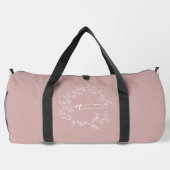 Blush Dusty Pink Monogram Name Girl Script Sports Duffle Bag (Rückseite)