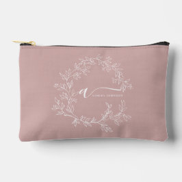 Blush Dusty Pink Monogram Name Girl's Script Zubehörtasche