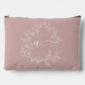 Blush Dusty Pink Monogram Name Girl's Script Zubehörtasche (Vorderseite)