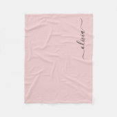 Blush Dusty Pink Monogram Name Modern Fleecedecke (Vorderseite)