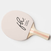 Blush Dusty Pink Monogram Script Name Tischtennis Schläger (Seitenansicht)