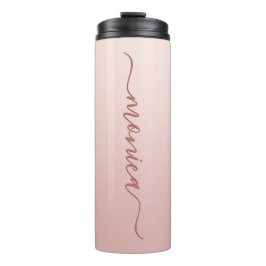 Blush Dusty Pink Ombre Elegante Signatur Thermosbecher