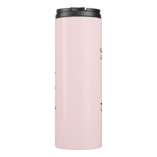 Blush Dusty Pink Personalisierter Name Thermosbecher (Rückseite)
