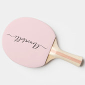 Blush Dusty Pink Personalisierter Name Tischtennis Schläger (Seitenansicht)