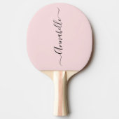 Blush Dusty Pink Personalisierter Name Tischtennis Schläger (Vorderseite)