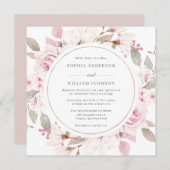 Blush Dusty Rose Blumenkraut Hochzeit Einladung (Vorne/Hinten)