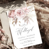 Blush Dusty Rose Boho Trending All Seasons Wedding Einladung