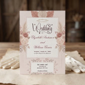 Blush Dusty Rose Garden Romance Wedding   Einladung