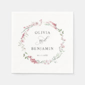 Blush Dusty Rose Pink Wild Meadow Blume Hochzeit Serviette (Vorderseite)