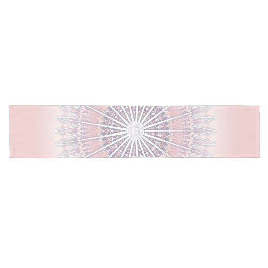 Blush Eggplant Geometric Mandala Kurzer Tischläufer (Horizontal)