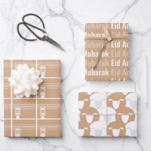 Blush Eid Adha Mubarak Kaaba Sheep Geschenkpapier Set