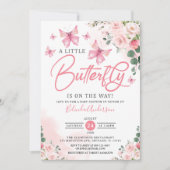 Blush Ein kleiner Schmetterling ist auf dem Weg Ba Einladung (Vorderseite)