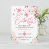 Blush Ein kleiner Schmetterling ist auf dem Weg Ba Einladung (Stehend Vorderseite)