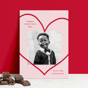 Blush Einfach Liebe Rotes Herz Foto Valentinstag Feiertagskarte