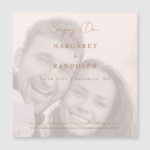 Blush Elegance Wedding Foto Save the Date Magnet