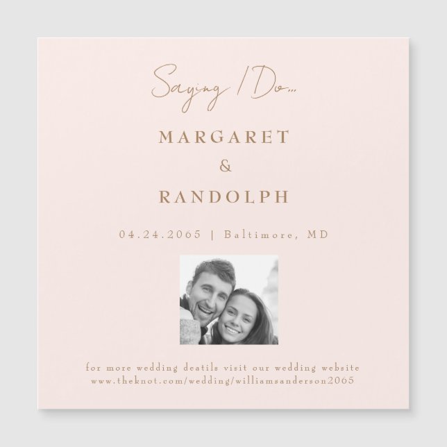 Blush Elegance Wedding Save the Date Magnet (Vorderseite)