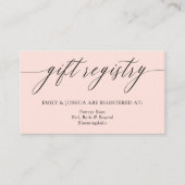 Blush Elegant Minimalistisch Calligraphy Gift Regi Begleitkarte (Vorderseite)