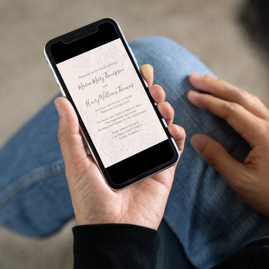 Blush Elegante feierliche Hochzeit Einladung