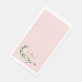 Blush-Elegante Hochzeit in Foliage & Gold Monogram Serviette (Ecke)