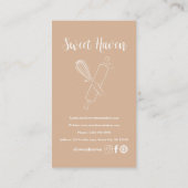 Blush Elegante Minimalistisch Cooking Utensil Bäck Visitenkarte (Rückseite)