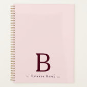 Blush Elegante Monogram Name Planer (Vorderseite)