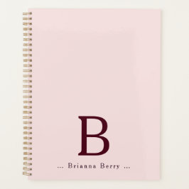 Blush Elegante Monogram Name Planer