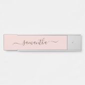 Blush Eleganter Swash Signature Name Türschild (Vorderseite )