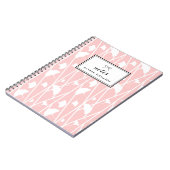 Blush Elegantes Blumenmuster Personalisiert Notizblock (Linke Seite)