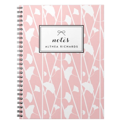Blush Elegantes Blumenmuster Personalisiert Notizblock (Vorderseite)
