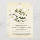 *~* Blush Elegantes White Beach Rose Brautparty Einladung (Vorne/Hinten)