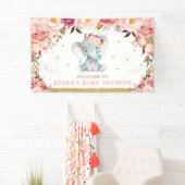 Blush Elephant Baby Dusche Hintergrund Dekoration Banner (Insitu)