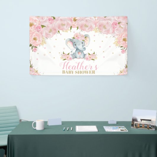 Blush Elephant Baby Dusche Hintergrund Dekoration Banner (Messeveranstaltung)