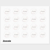 Blush-Et-Zeichen-Hochzeit | Monogramm-Umschlag Runder Aufkleber (Blatt)
