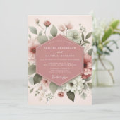 Blush Ethereal Bloom Wedding Einladung (Stehend Vorderseite)