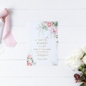 Blush & Eukalyptus Floral Sweet 16 Geburtstag Einladung